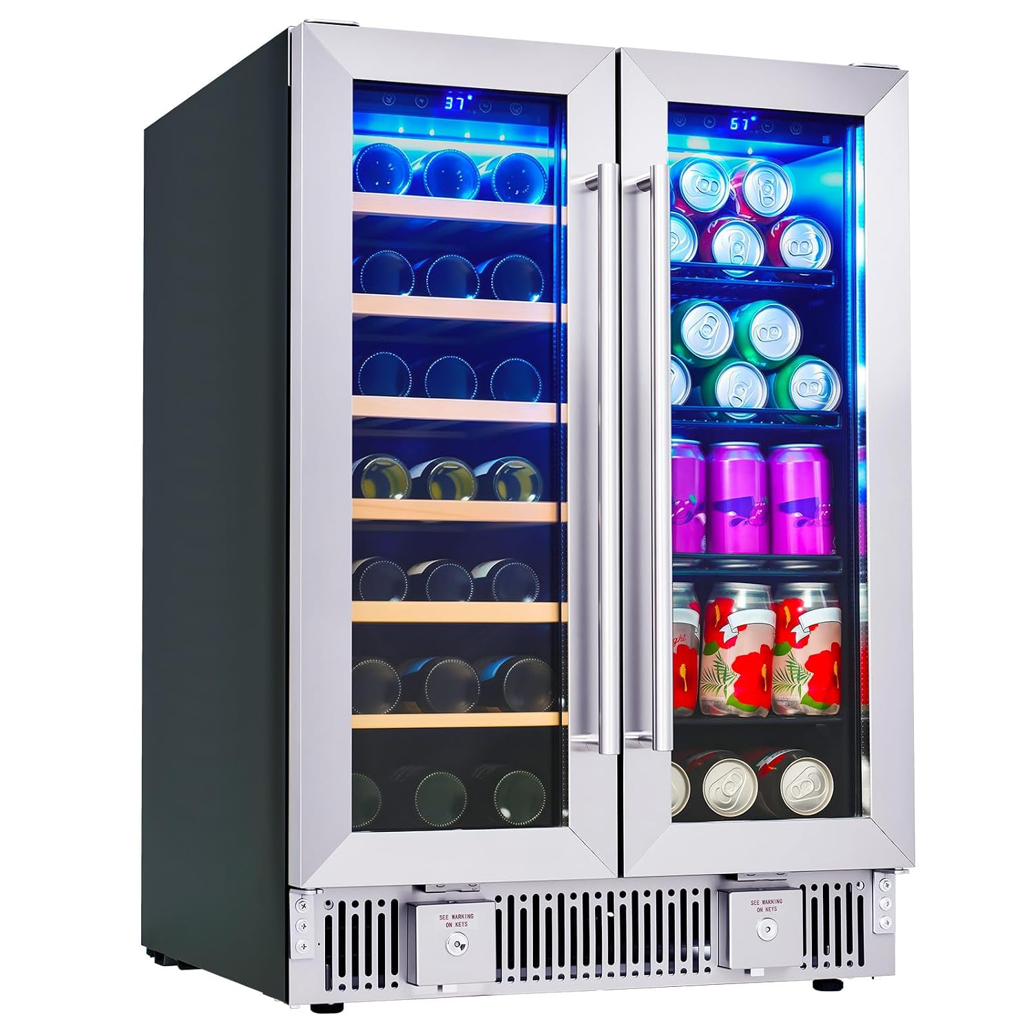 Wine Beer Dual Zone - Frigorifero per Bevande, Frigo per Vino